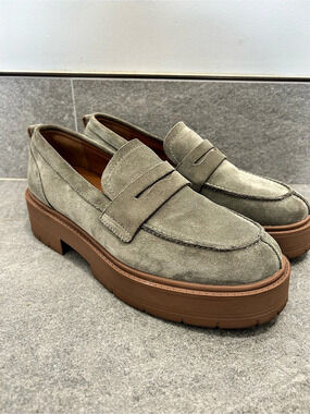 Geox Spherica EC1 Platform Penny Loafer Green & Brown women’s size 10.5US 41EU